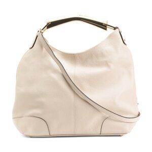CHEVAL Made In Italy Leather Hobo With Metal Hardware Strap